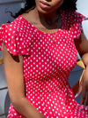 Bridie Red Polka-Dot Short Dress