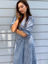 Lia blue floral cotton wrap dress-5-1