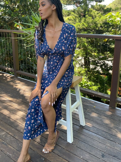 vintage floral midi dress Vintage Floral Dress Midi Dress 80s 90s Flowers Cottagecore Button Down Small