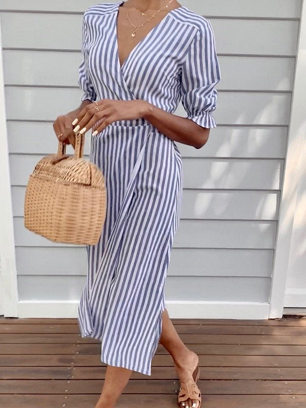 old navy linen dress Old Navy Linen Sand Brown Striped Collar