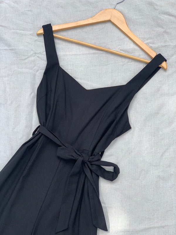 Cotton Short Sleeve Jumpsuit In Black, CY Boutique