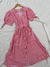 Gaia Red Gingham Dress