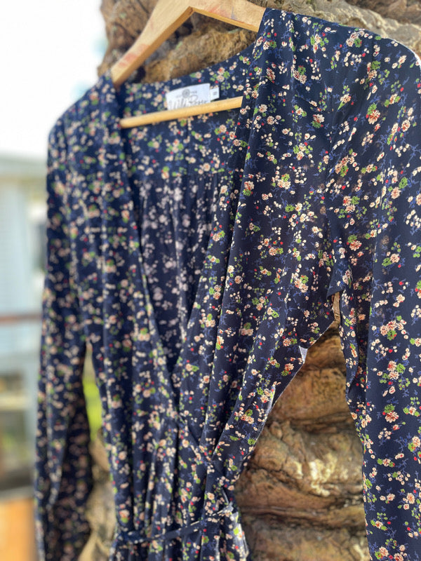 Françoise Vintage Floral Wrap Dress
