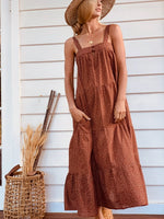 Arabella Terracotta Vintage Print Cotton Dress