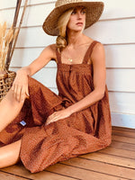 Arabella Terracotta Vintage Print Cotton Dress