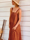 Arabella Terracotta Vintage Print Cotton Dress