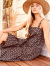 Arabella Vintage Black Floral Cotton Dress