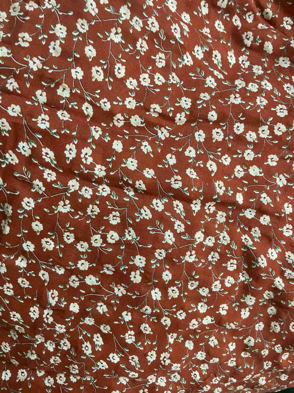 Arabella Terracotta Vintage Print Cotton Dress