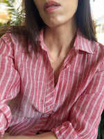 Birkin Linen Red Stripe Shirt