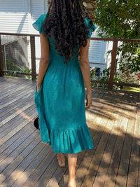 Blakely Green Floral Midi Dress