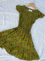 Bridie Green Floral Short Dress