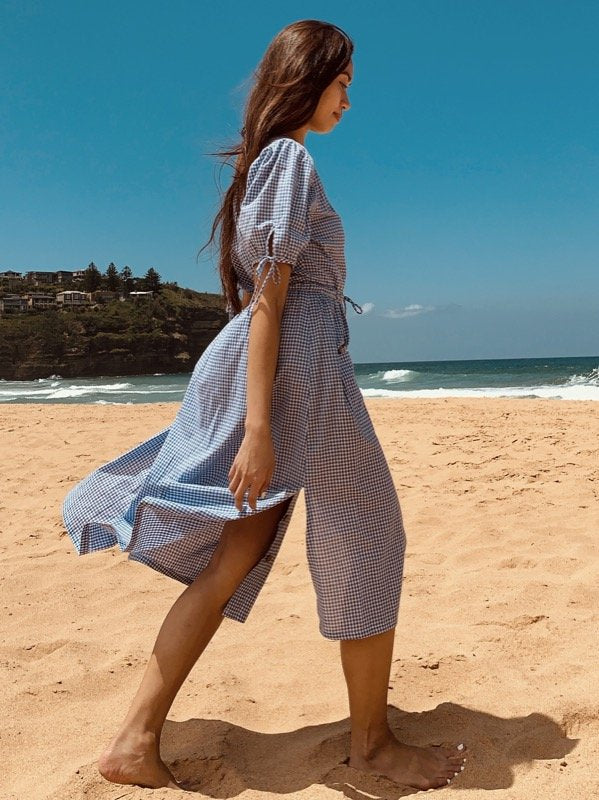 Gaia Blue Cotton Dress-5
