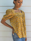 Hailey Golden Floral Cotton Top