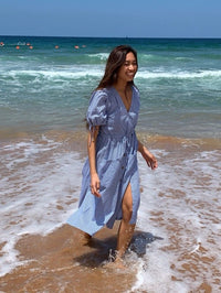 Gaia Blue Cotton Dress-3