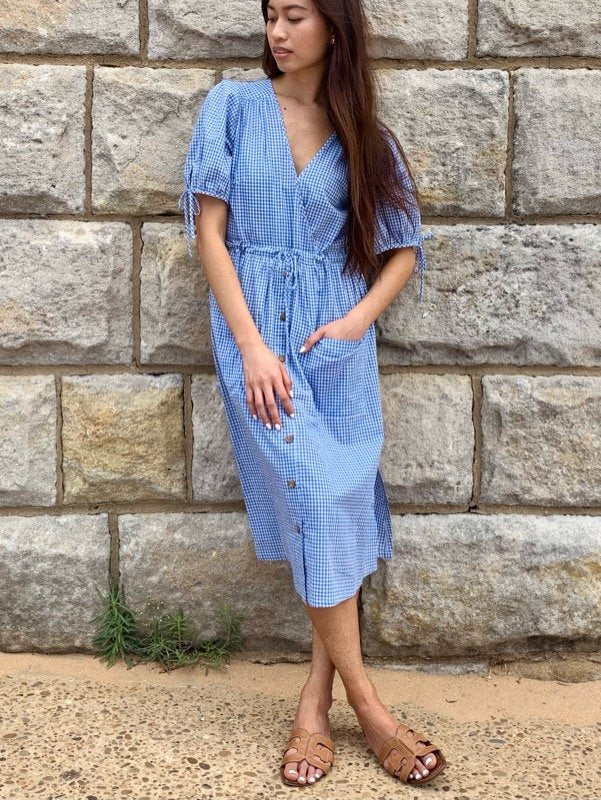 Gaia Blue Cotton Dress-3