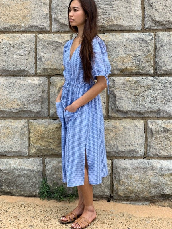 Gaia Blue Cotton Dress-3