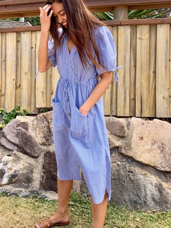 Gaia Blue Cotton Dress-3