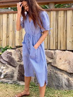 Gaia Blue Cotton Dress-3