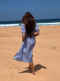 Gaia Blue Cotton Dress-3