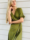 Lia Moss Green Floral Wrap Dress