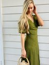 Lia Moss Green Floral Wrap Dress