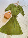 Lia Moss Green Floral Wrap Dress