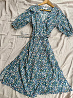 Lia Blue Floral Cotton Wrap Dress