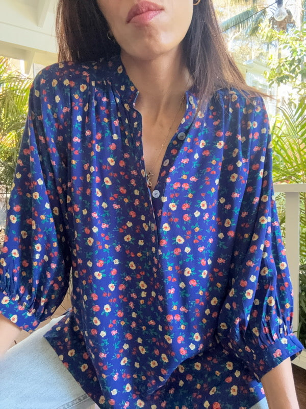 Marlow Cobalt Blue Floral Blouse