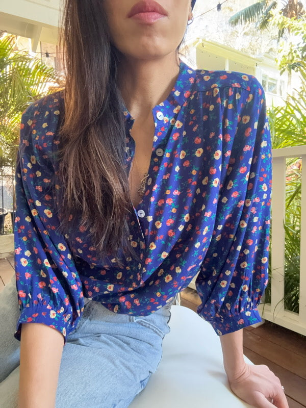 Marlow Cobalt Blue Floral Blouse