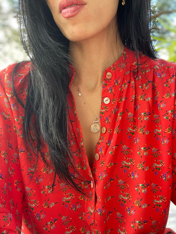 Marlow Red Floral Long Sleeved Top