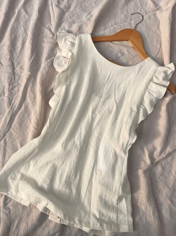 Mia White Cotton Reversible Top