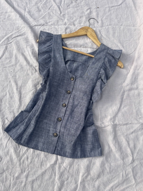 Mia Handwoven Linen Reversible Top