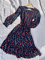 Sierra Black Print Long-Sleeved Dress