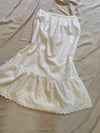 Vintage White Cotton Embroidered Skirt 2