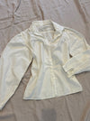 Vintage White Cotton Long Sleeve Shirt