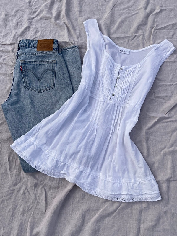 Vintage White Cotton Tunic
