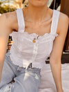 Vintage White Crop Cotton Camisole