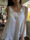 Vintage White Sleeveless Top