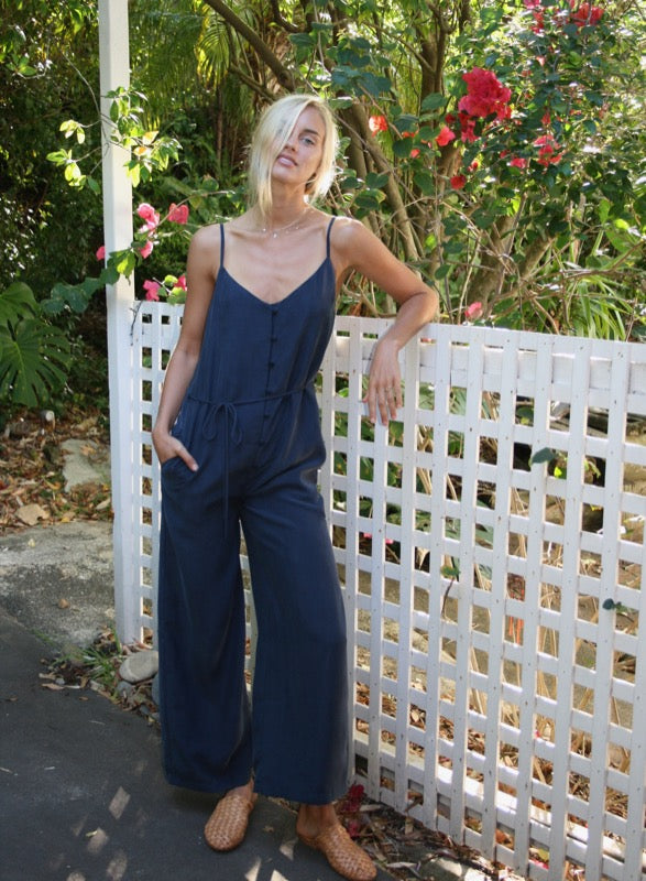 Kaia Tencel Navy Jumpsuit