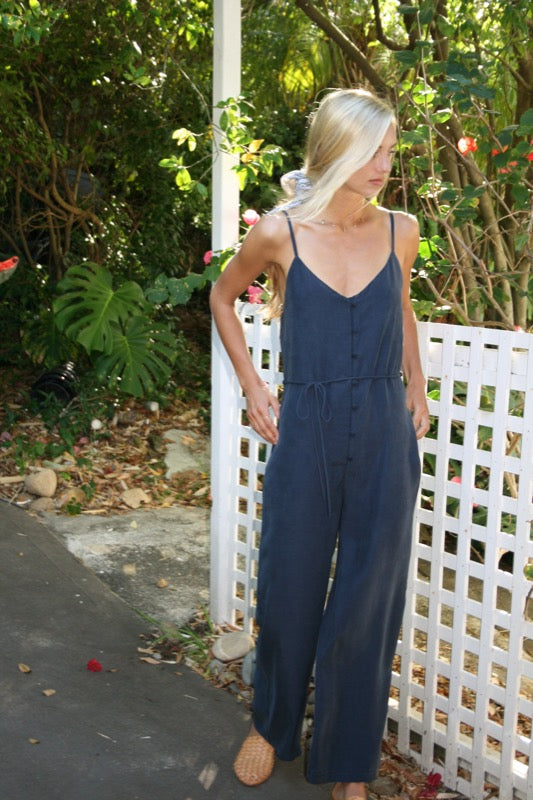 Kaia Tencel Navy Jumpsuit