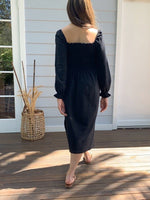 Alena Black Cotton Dress-07