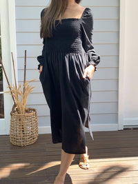 Alena Black Cotton Dress-08