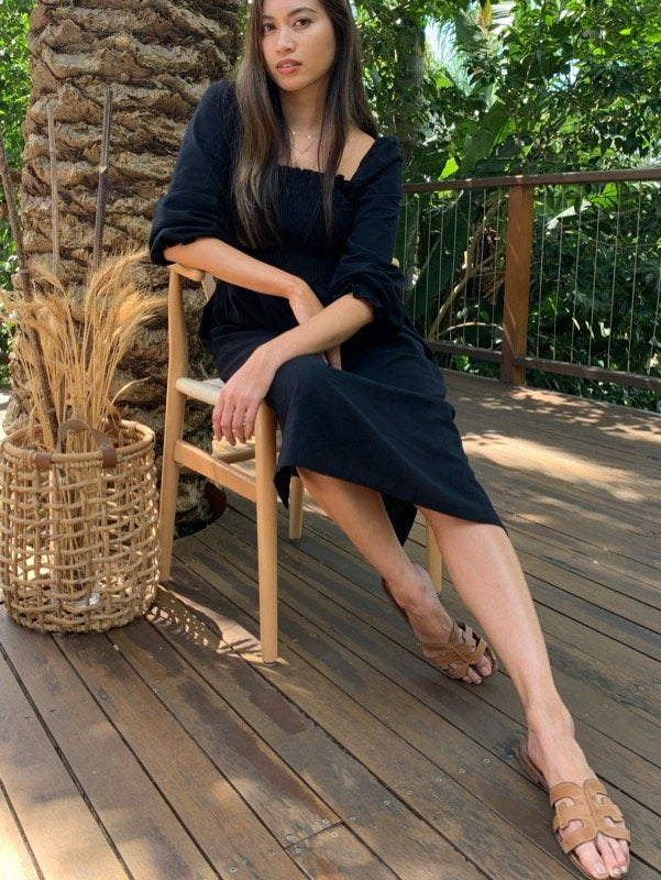 Alena Black Cotton Dress-13