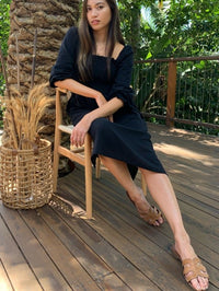 Alena Black Cotton Dress-13