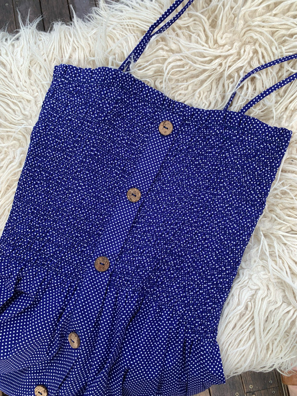 Alexa Navy Polka Dot Dress