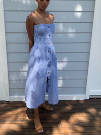 Alexa Indigo Gingham Dress