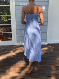 Alexa Indigo Gingham Dress