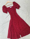 Amaya Red Vintage Floral Dress