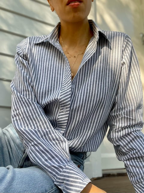 Birkin Navy Stripe Linen Shirt