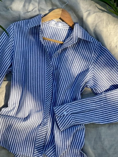 Birkin Navy Stripe Linen Shirt